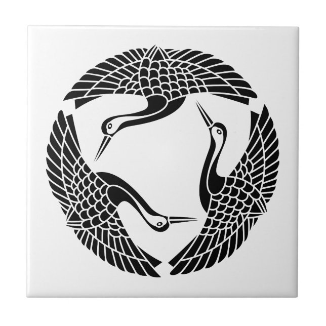 Circle of three cranes tile (Front)