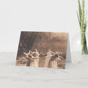 Circle Of Witches Vintage Women Dancing Card