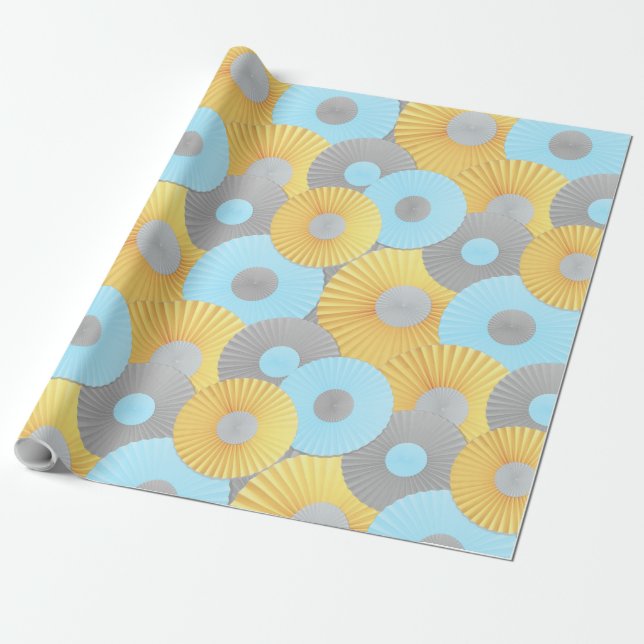 Circle Origami Pastel Pattern Wrapping Paper (Unrolled)