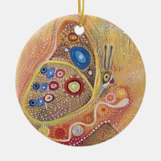 Circle Ornament Butterfly Art Painting (Front)