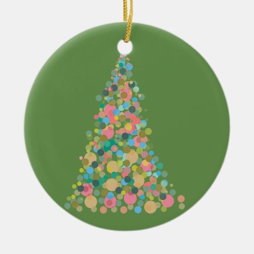 Circle Ornament Holiday tree _ abstract dot art
