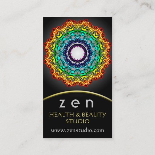 Customizable Circle Ornament Mandala Art, Business Card