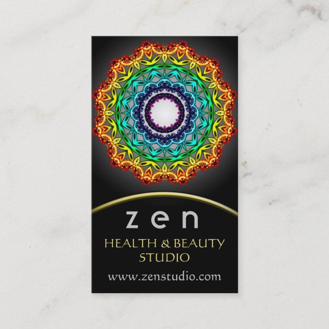 Circle Ornament Mandala Art, Business Card (Front)