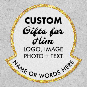 CIRCLE PATCH with NAME ROCKER Custom Gifts for Him