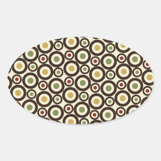 Circle Pattern Background Oval Sticker