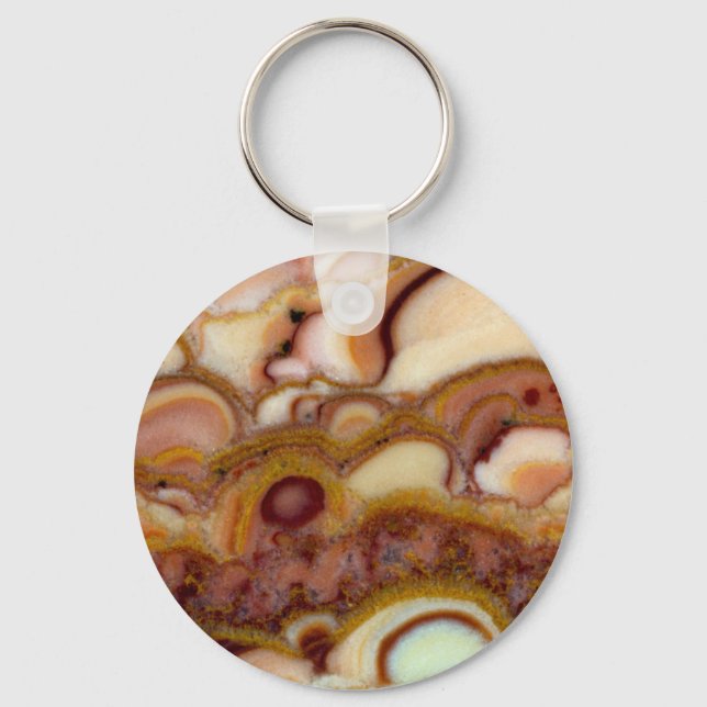 Circle Pattern Of Onyx Stone Keychain (Front)