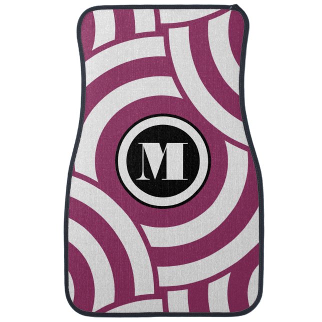Circle Pattern Personalized Monogram- Any Color Car Mat (Front)
