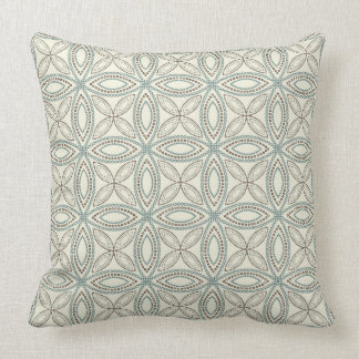Circle Pattern Throw Pillow - Blue, Brown, & Cream