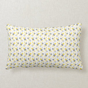 Circle Pattern Yellow & Gray Lumbar Pillow