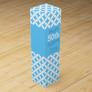 Circle patterned named 50th birthday wine box