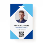 Circle Photo Logo QR Code Custom Employee ID Card