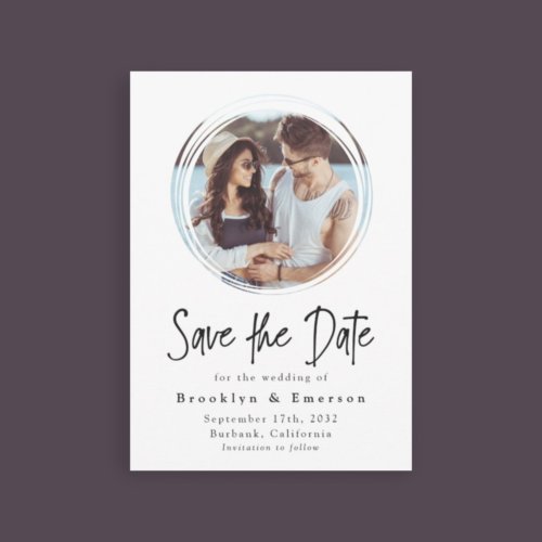 Circle Photo Minimalist Save The Date