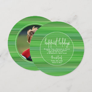 Circle Photo Modern Transparent Green - Happiest Holiday Card