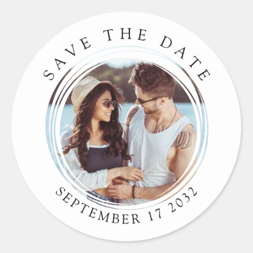 Circle Photo Save The Date Envelope Seal