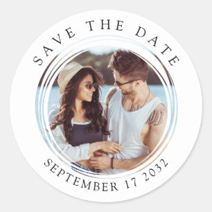 Circle Photo Save The Date Envelope Seal