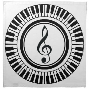 Circle Piano Keys and Treble Clef Napkin