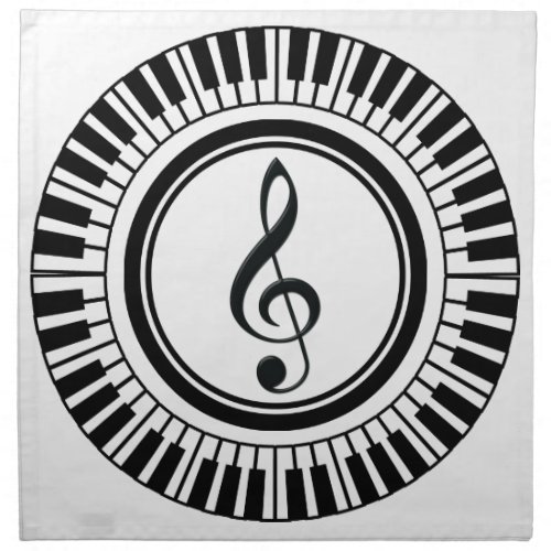 Circle Piano Keys and Treble Clef Napkin