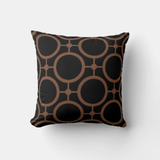 Circle Polka Dot Stripe Geometric Pattern Nutshell Throw Pillow