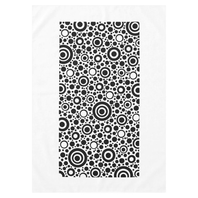 Circle Polka Dots black + your background color Tablecloth (Front)