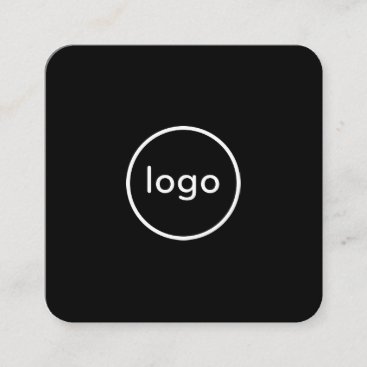 Circle professional black add your custom logo square business card