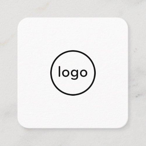 Circle professional white add your custom logo square business card
