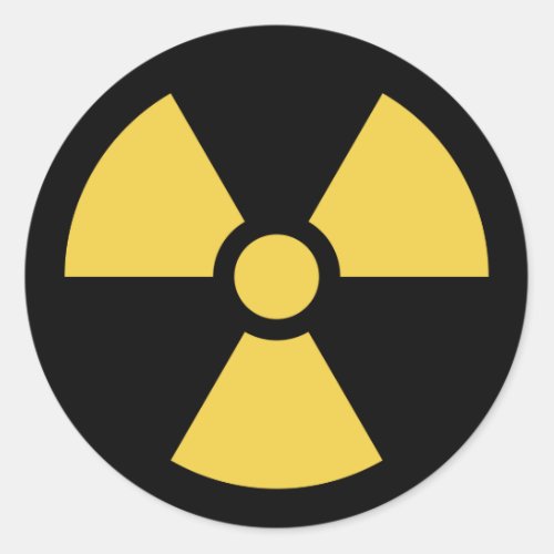 Circle Radioactive Sticker Yellow on Black