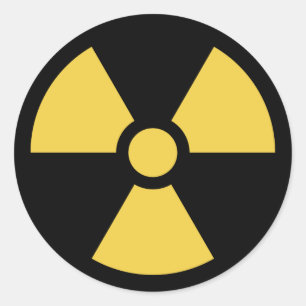 Circle Radioactive Sticker Yellow on Black