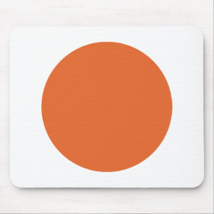 Circle - Red Brown with White Mouse Pad