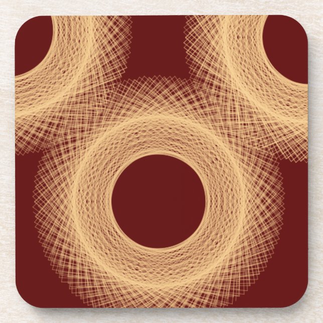 circle reddish brown 467 abstract art beverage coaster (Front)