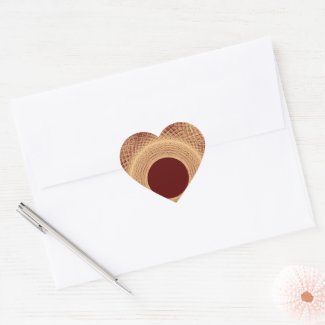 circle reddish brown 467 abstract art heart sticker