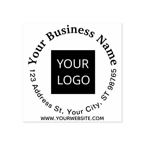 Circle Return Address Business Stamp Add Your Logo