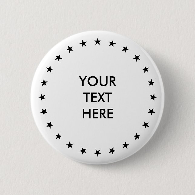 Circle / Rings - Stars black + your backg. & ideas Button (Front)