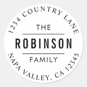 Circle Script Create Your Own Return Address Classic Round Sticker