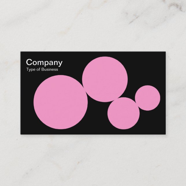 Circle Series - Pink on Black Business Card (Front)