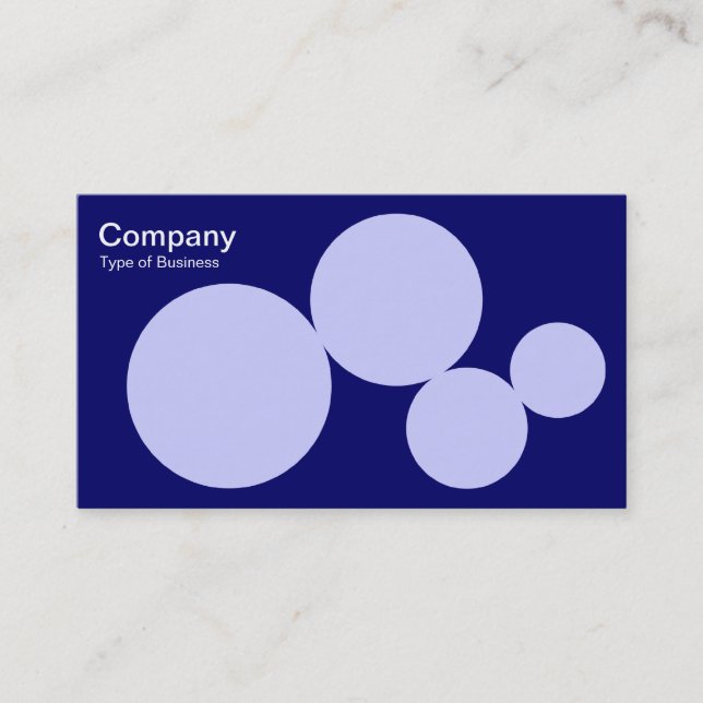 Circle Series - Powder Blue Dp Navy Business Card (Front)