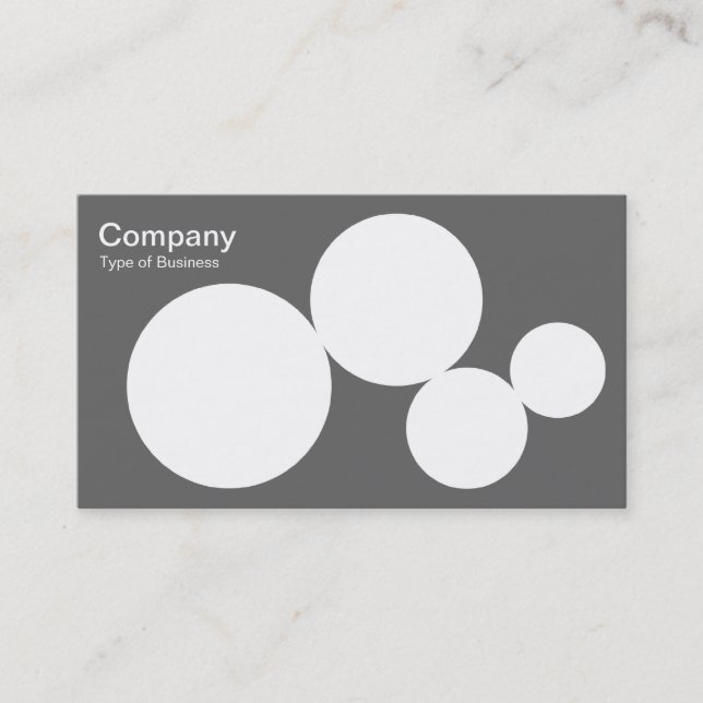 Circle Series - White on Gray Business Card (Front)