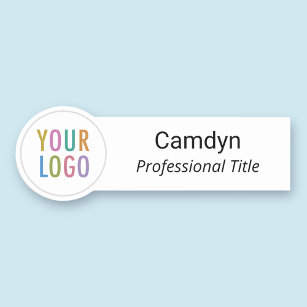 Circle Shaped Custom Business Logo Staff Employee Name Tag