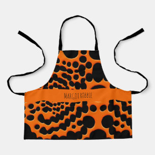 Circle Shapes Orange Abstract Geometric Pattern Apron