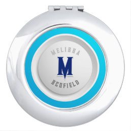 Circle Shield - Blue Compact Mirror