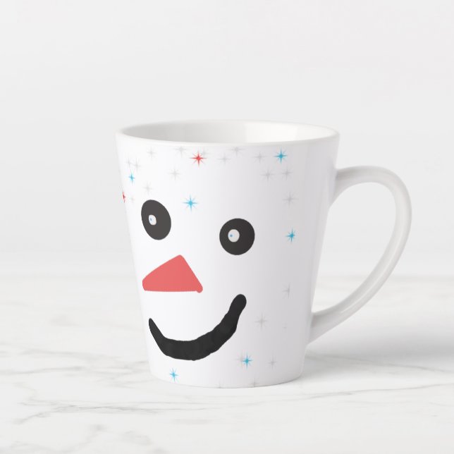 Circle,Snowman,New Year's Eve,Star Latte Mug (Right)