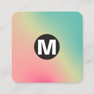 Circle Spot Monogram - Soft Gradients Square Busin Square Business Card