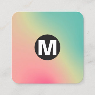 Circle Spot Monogram - Soft Gradients Square Busin Square Business Card