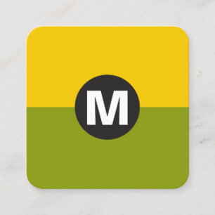 Circle Spot Monogram - Two Tone 02 Square Business Card