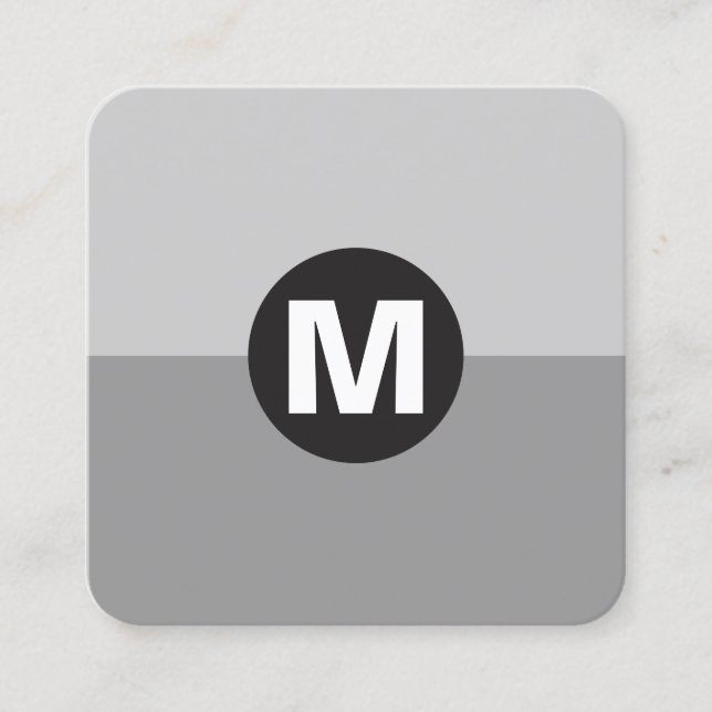 Circle Spot Monogram - Two Tone 03 Square Business Card (Front)