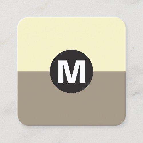 Circle Spot Monogram _ Two Tone 04 Square Business Card