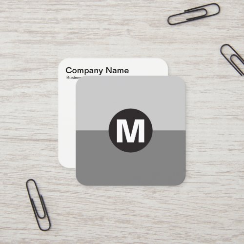 Circle Spot Monogram _ Two Tone Square Business Card