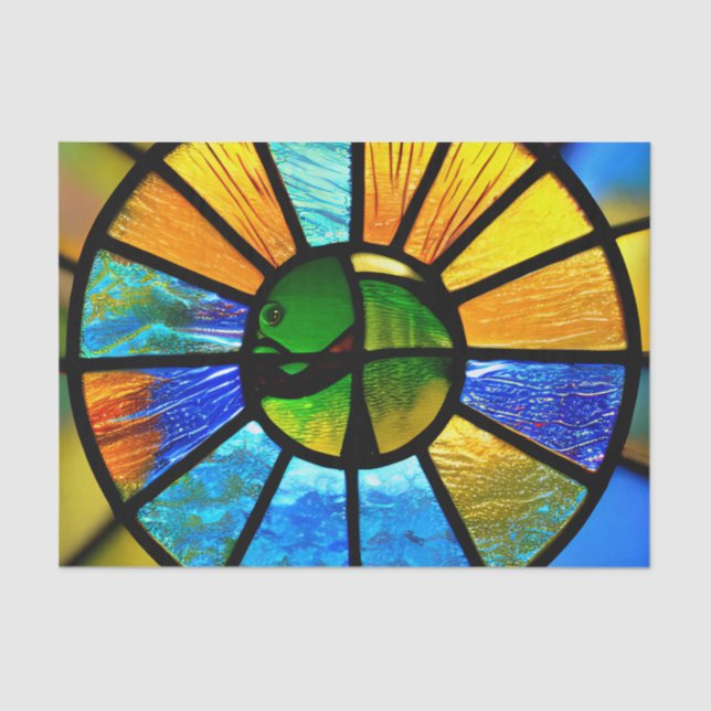 Circle Stained Glass Effect Decoupage Tissue Paper (Front)