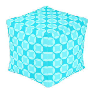 Circle Star Winter Pattern Pouf Cube