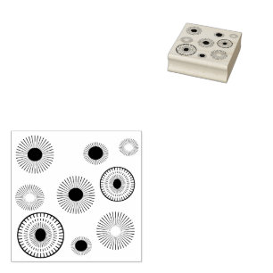 Circle starburst pattern rubber stamp