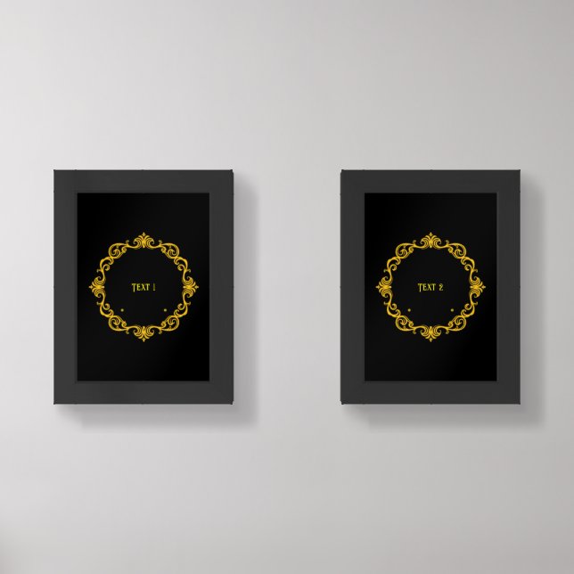 Circle-Style Decorative with Text Set-Framed Wall Art Sets (Front)